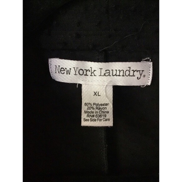 New York Laundry Black Cardigan Jacket Size XL Polka Dot Texture Open Front - Picture 3 of 7